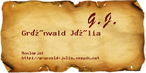 Grünvald Júlia névjegykártya
